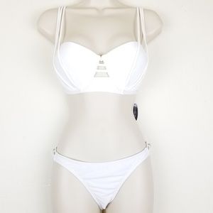 Adore Me Bikini White Gold Sz M Top S Bottom